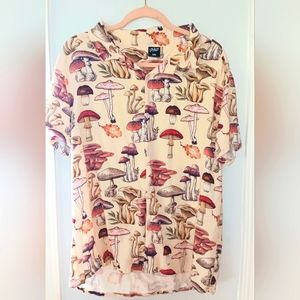 Unisex Mushroom Button Down Collard Shirt